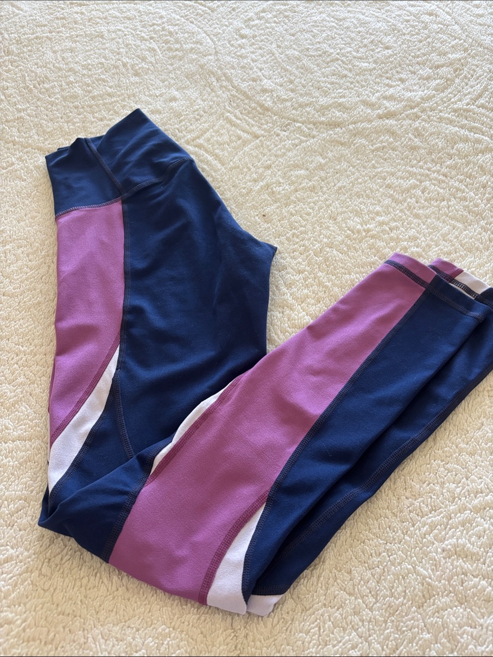 DYI Navy, Purple & White Girls' Athletic Leggings